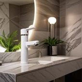 POLYFIT BEYAZ MİX LAVABO BATARYASI F1 MODEL 19 CM - 1