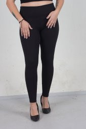 Truva Xxl Büyük Beden Fitilli İçi Yünlü Tayt Siyah Ta2395 - 1