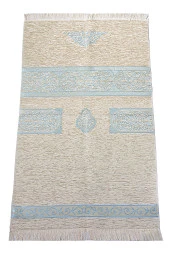 Kabe Desenli Krem Şönil Seccade - Mavi thumbnail 1