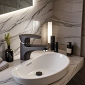 POLYFIT ANTRASİT GRİ MİX LAVABO BATARYASI MİNİ 12 CM - 3