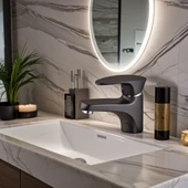 POLYFIT ANTRASİT GRİ MİX LAVABO BATARYASI MİNİ 12 CM - 2