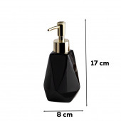 Porsima 3203 Porselen Sıvı Sabunluk - Tezgah Üstü Banyo Mutfak Lavabo Sabunluğu - 250 cc Siyah - 2
