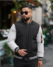 Tomiross-Berk Erkek Siyah Kolej Yaka Su ve Rüzgar Geçirmez Slim Fit Elyaf Dolgulu Mont BERK-4563 - 3