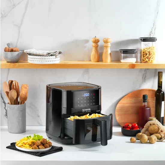 Schafer Fit Fry XL Look Dijital Airfryer 5.5 lt Yağsız Fritöz - 1