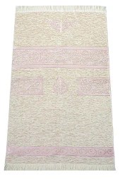 Kabe Desenli Krem Şönil Seccade - Pembe thumbnail 1