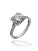 2. Carat Baget Üst Kalite Beyaz Altın Yüzük - 2