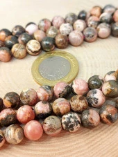 Rodokrozit Taşı Koyu Renk YARIM Dizi 8mm (18cm uzunluğundadır) thumbnail 1