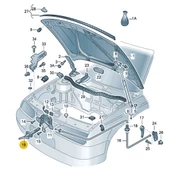 VW Golf 4 1998-2004 Motor Kaput Açma Emniyet Mandalı 1J0823593C - 4