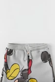 Unisex Çocuk Mickey Mouse Baskılı 3 İplik Şardonsuz Sweat ve Eşofman Alt Üst Takım Dar Kalıp - 3