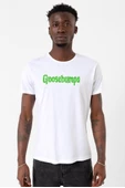 Goosebumps Lettern Beyaz Erkek Bisikletyaka Tshirt thumbnail 1