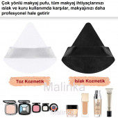 1 Adet Pembe Üçgen Pamuk Yıkanabilir Kadife puf Yüz Kontür Makyaj Bez Süngeri Kozmetik Fondöten - 3