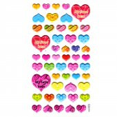 Sticker Kabartmalı Stiker Defter, Planlayıcı Etiket (lbu-015) - 17X9 cm - Kalp - 1