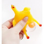 Yumurtlayan Tavuk Anahtarlık Squishy Stres Giderici Duyusal Uyarıcı Oyuncak Top - 1 Adet thumbnail 1