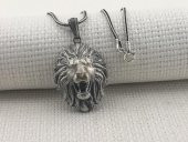 Kükreyen Aslan Üç Boyut Tasarımlı 925 Ayar Gümüş Kolye thumbnail 2