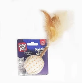 Playfull Ahşap Hasır Tüylü Kedi Oyuncağı 17 Cm - 1