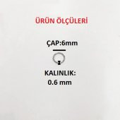200 Adet 6*6 mm Nikel Renk Takı Halkası Takı Malzemesi - 7