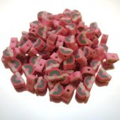 30 Adet 10 mm Polimer Kil Fimo Gökkuşağı Figürü Fimo Boncuk - 1