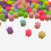 60 Adet Pastel Renkler Çiçek Figürü Boncuk Takı Malzemeleri - 4