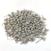 20 Adet 5 mm Halkalı Topbaşlı Küpe  Çivisi - 1