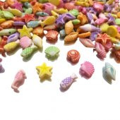 60 Adet Karışık Pastel Renk Retro Okyanus Boncuk Hobi Boncuğu Takı Malzemesi - 4
