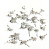 20 Adet 5 mm Halkalı Topbaşlı Küpe  Çivisi - 4