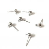 20 Adet 5 mm Halkalı Topbaşlı Küpe  Çivisi - 5