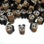30 Adet 10 mm Polimer Kil Fimo Panda Figürü Fimo Boncuk - 2