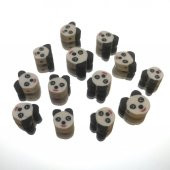30 Adet 10 mm Polimer Kil Fimo Panda Figürü Fimo Boncuk - 4