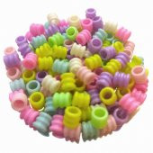 100 Adet Pastel Renkler Boru Boncuk Takı Malzemeleri - 1