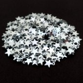 100 Adet Pleksi Gümüş Rengi Yıldız Pul Oyalık Pul 9*7,6 mm - 1