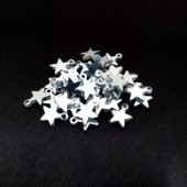 100 Adet Pleksi Gümüş Rengi Yıldız Pul Oyalık Pul 9*7,6 mm - 2