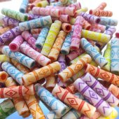 40 Adet Karışık Pastel Renk Retro Boru Boncuk Hobi Boncuğu Takı Malzemesi - 1