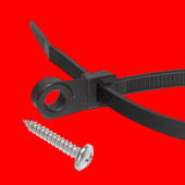 Montaj Delikli Kablo Bağı Plastik Cırt Kelepçe 4X205 100 Adet Siyah - 1