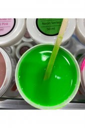 Lady red line LADY RED LİNE builder gel protez tırnak jeli neon yeşil 75ml pilastik amber kavanoz - 1