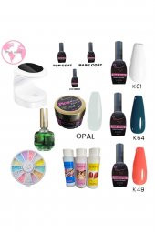 Lady red line Kalıcı Oje Protez Tırnak Jeli Mini Uv Led Kurutucu Çihaz Solüsyonlu Çoklu Set - 1