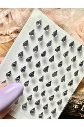 Lady red line Kendinden Yapışkanlı Vücut Yüz Ve Protez Tırnak Taşı Damla Model - 1