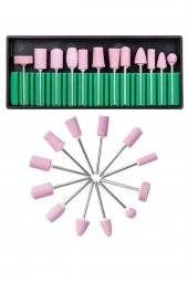 Lady red line 12li Kuvars Freze Ucu Seti Profesyonel Protez Tırnak Jel Tırnak Kuru Manikür Kullanımına Uygun - 3