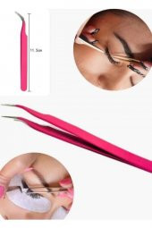 Lady red line Ipek Kirpik Uygulama Cımbızı Eye-care Pembe - 1