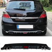 Opel Astra H Difüzör Arka Tampon Eki 4 Egzoz Çıkışlı Mat Siyah - 1
