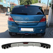 Opel Astra H Difüzör Arka Tampon Eki 4 Egzoz Çıkışlı Siyah Gri thumbnail 1
