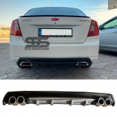 Chevrolet Lacetti Difüzör Arka Tampon Eki 4 Egzoz Çıkışlı Gri Lüx Tip - 1