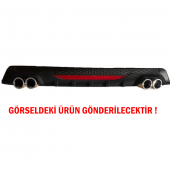 Citroen C-elysee Difüzör Arka Tampon Eki 2 Egzoz Çıkışlı Siyah Reflektörlü - 2