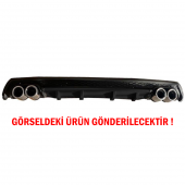 Renault Clio 2 HB Difüzör Arka Tampon Eki 4 Egzoz Çıkışlı Siyah Lüx Tip - 2