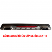 Renault Clio 2 Sedan Difüzör Arka Tampon Eki 2 Egzoz Çıkışlı Gri Reflektörlü - 2