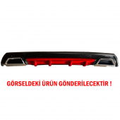 Fiat Fiorino Difüzör Arka Tampon Eki 2 Egzoz Çıkışlı Kırmızı Lüx Tip - 2