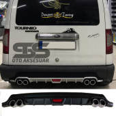 Ford Connect Difüzör Arka Tampon Eki 4 Egzoz Çıkışlı Siyah Tip - 1