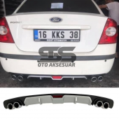 Ford Focus 2 Sedan Difüzör Arka Tampon Eki 4 Egzoz Çıkışlı Gri - 1