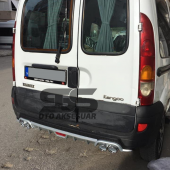 Renault Kangoo Difüzör Arka Tampon Eki 4 Egzoz Çıkışlı Gri Tip - 2