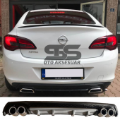 Opel Astra J Difüzör Arka Tampon Eki 4 Egzoz Çıkışlı Gri Lüx Tip - 1
