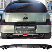 Opel Corsa C Difüzör Arka Tampon Eki 4 Egzoz Çıkışlı Siyah - 1